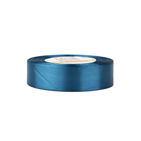 Türkiissinine satiinlint – läikiv, 25 mm laiune, 32 m rull