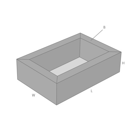 B14.05.00.00 Buffer Wall Tray with Webbed Corners