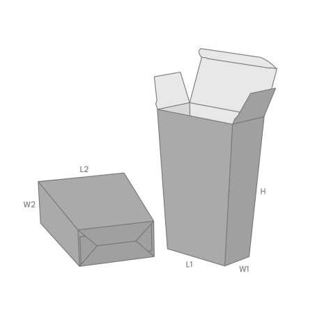 C20.20.60.20 Trapered Carton, Crash Lock Base, Tuck to Front Top