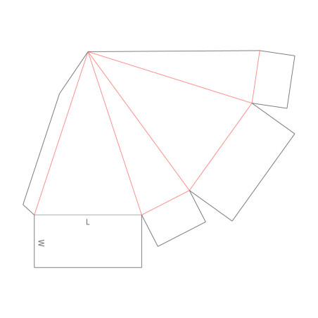 C30.20.10.01 Rectangular Base Pyramid with Square Flaps