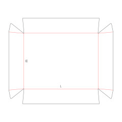 D20.20.20.00 Style A Tray with 4 Cornered Rectangular Basis Single Walled, Glued, Taper Sides