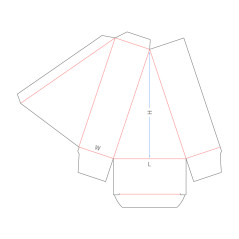 F30.00.20.00 Cake Box - Triangular Panels, Flap with Tuck Closure