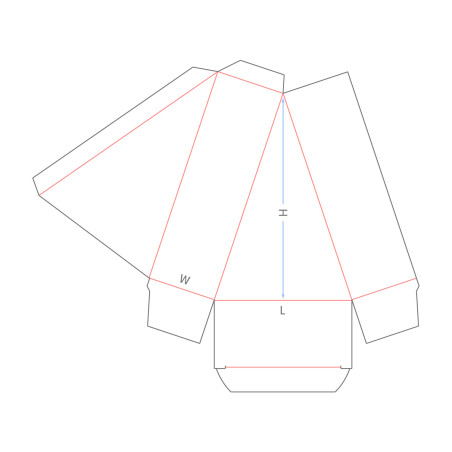 F30.00.20.00 Cake Box - Triangular Panels, Flap with Tuck Closure
