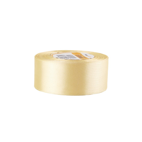 Kreemjas satiinpael - läikiv, 38 mm lai, 32 m pikkune rull