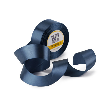 Rafineeritud mereväe sinine satiinpael, 38 mm lai