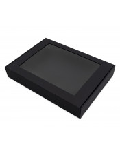 Черная подарочная коробка с прозрачным окошком