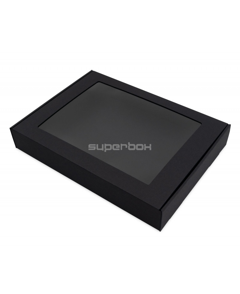 Черная подарочная коробка с прозрачным окошком