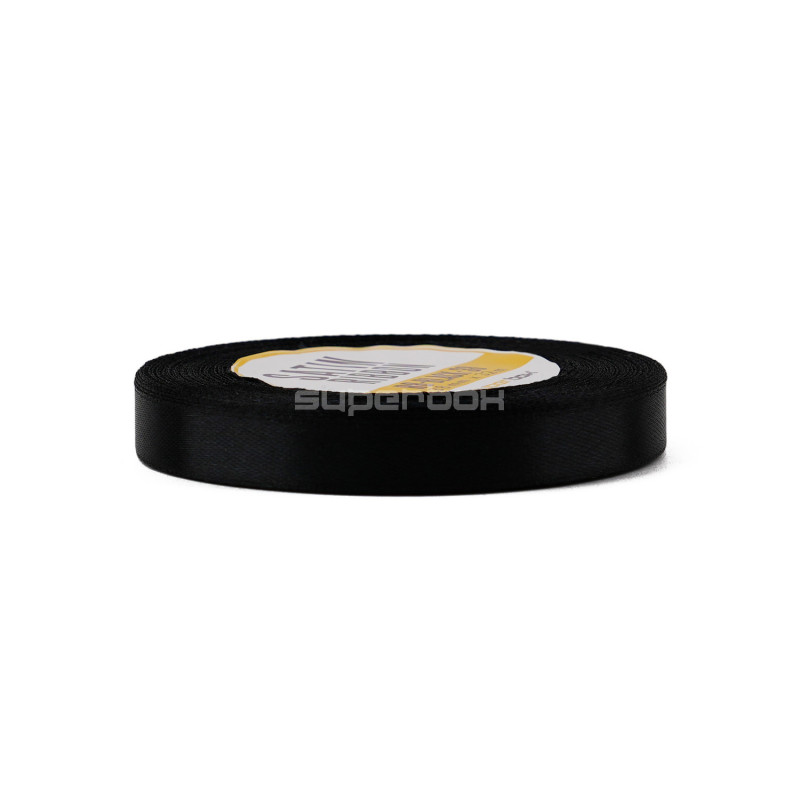 Kitsas musta värvi satiinlint, 12 mm lai