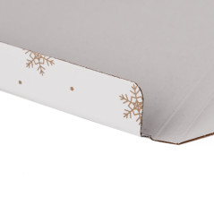 Valge väike ümbrik kuldsete lumehelvestega | 155x155x10 mm | Superbox