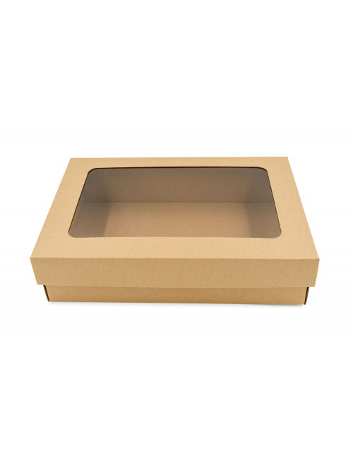 Многофункциональная подарочная коробка коричневого цвета с основанием и крышкой