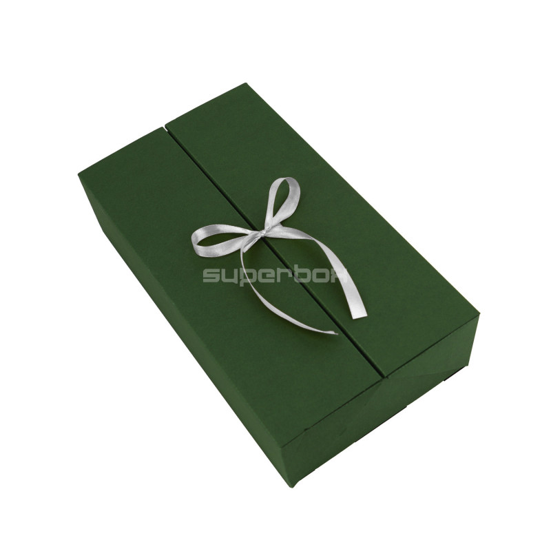 Double Door Green Gift Box with Ribbon