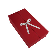 Double Door Red Gift Box with Ribbon | 340x190x85 mm | Superbox
