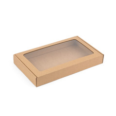 Pruun madal kinkekarp aknaga | 300x180x40 mm | Superbox