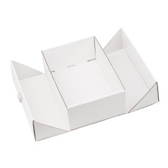 A5 format white double door box with a ribbon, 220x150x85 mm