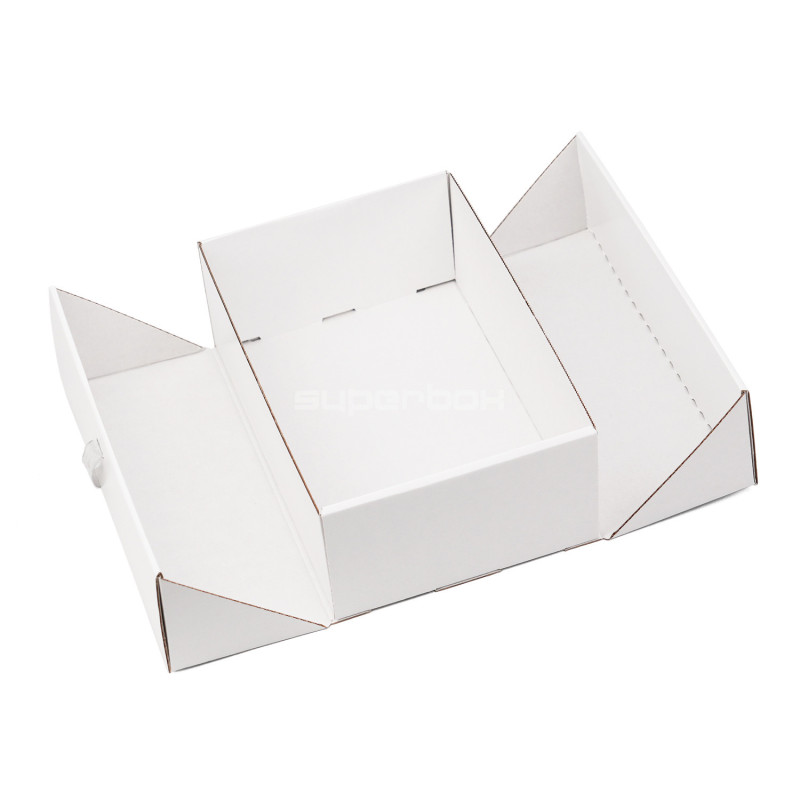 A5 Format Double Door White Gift Box with Integrated Satin Ribbon