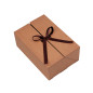 A5 Format Brown Double Door Gift Box with Integrated Ribbon