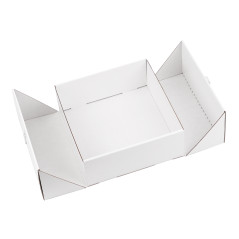 Square Double Door White Gift Box with Integrated Satin Ribbon