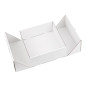 Square Double Door White Gift Box with Integrated Satin Ribbon