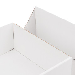 Square white double door box a ribbon, 220x220x90 mm