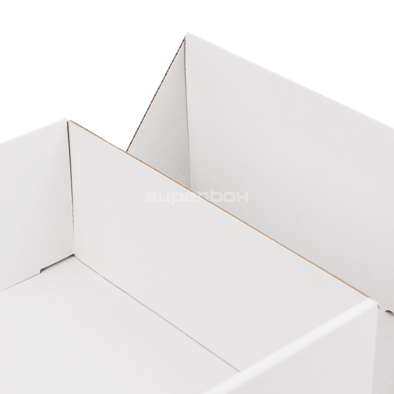 Square Double Door White Gift Box with Integrated Satin Ribbon