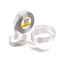 Šikk hõbedase värvusega satiinlint, 25 mm lai