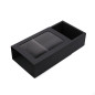 Black gift box with a sleeve and window, 240x160x85 mm