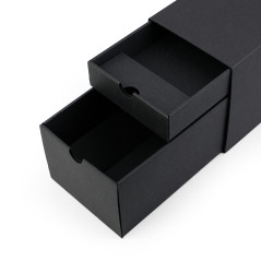 Must piklik kinkekarp pudelile kahe sahtliga, 320x108x90 mm