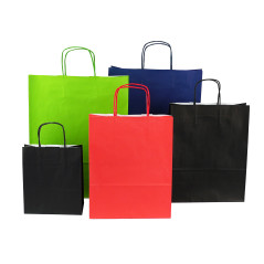 Paper Bag Red with Twisted Paper Handles, Medium