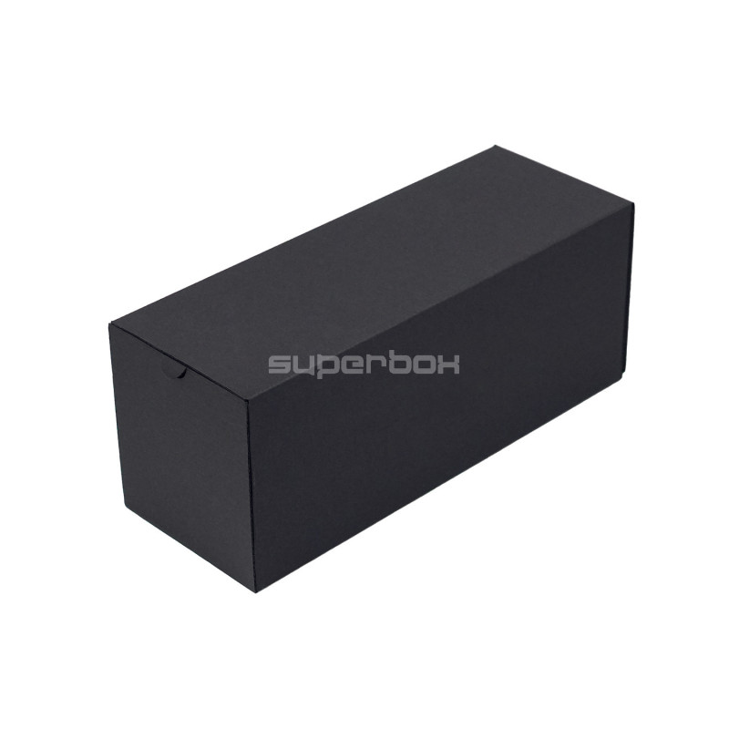 Closed oblong black gift box for bottle with two drawers, 320x108x90 mm Closed oblong black gift box for bottle with two drawers, 320x108x90 mm