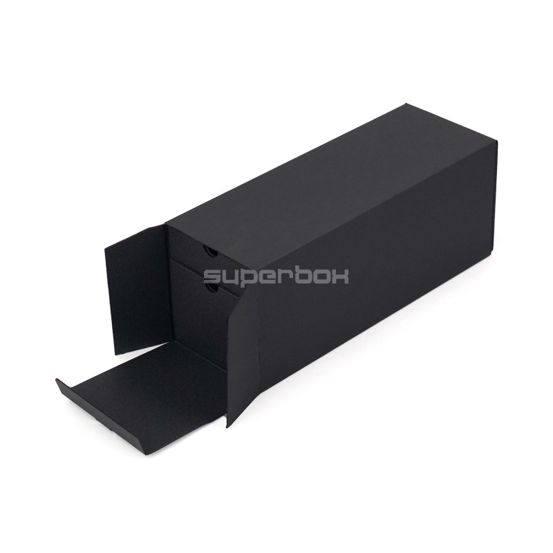 Closed Oblong Black Gift Box for Bottle with Two Drawers Closed Oblong Black Gift Box for Bottle with Two Drawers