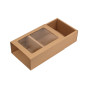 Brown gift box with a sleeve and window, 240x160x85 mm