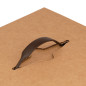 Brown plastic handle for a box, 155x25x3.5 mm