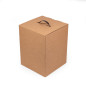 Example of a box with a brown plastic handle