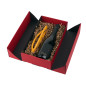 Double Door Red Gift Box with Integrated Satin Ribbon, 340x190x85 mm
