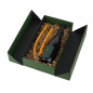Double Door Green Gift Box with Integrated Satin Ribbon, 340x190x85 mm