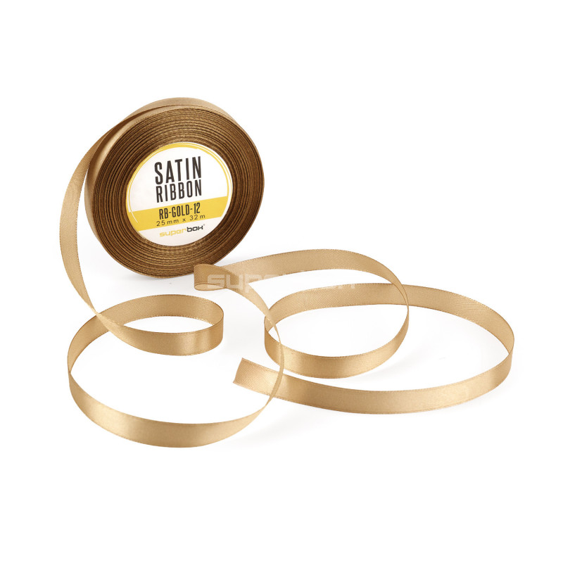 Õhuke kuldne satiinlint, laius 12 mm