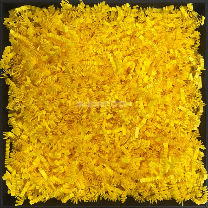 Jäik kollane hakitud paber – 4 mm, 1 kg Jäik kollane hakitud paber – 4 mm, 1 kg