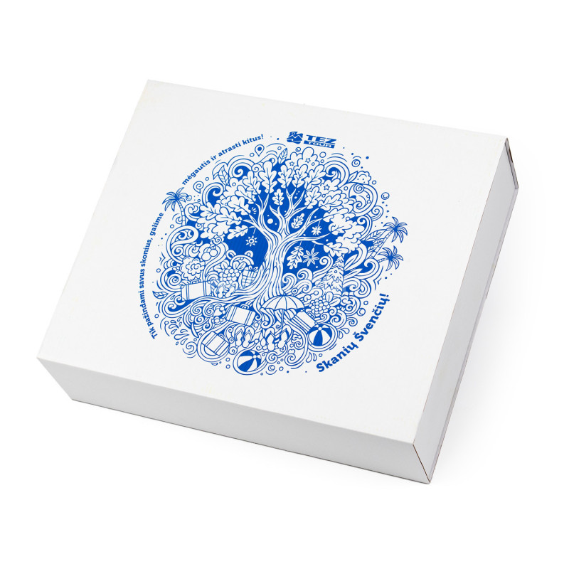 Большая подарочная коробка-слайдер белого цвета из гофрокартона