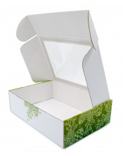 Christmas Box with Green Pinecones