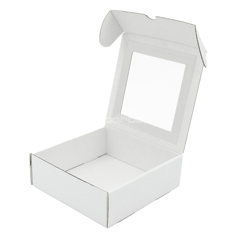 White Square Gift Box with Clear Window for Tea