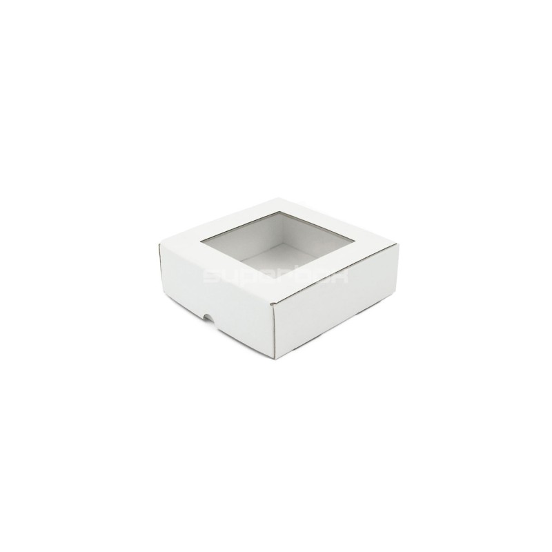 White Square Gift Box with Clear Window for Tea