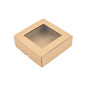 Brown Square Gift Box with Clear Window for Tea