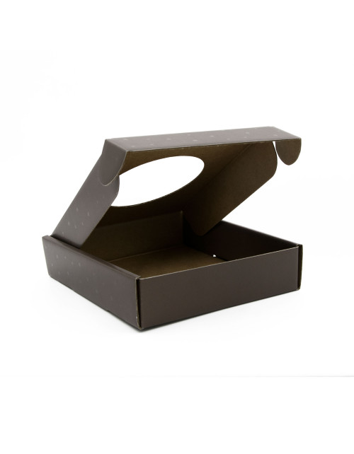 Квадратная подарочная коробка шоколадного цвета