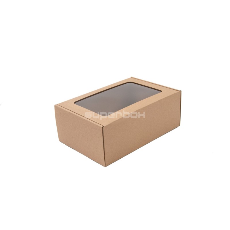 Brown A5 Size Gift Box with Clear Window