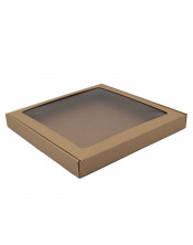 Квадратная подарочная коробка коричневого цвета