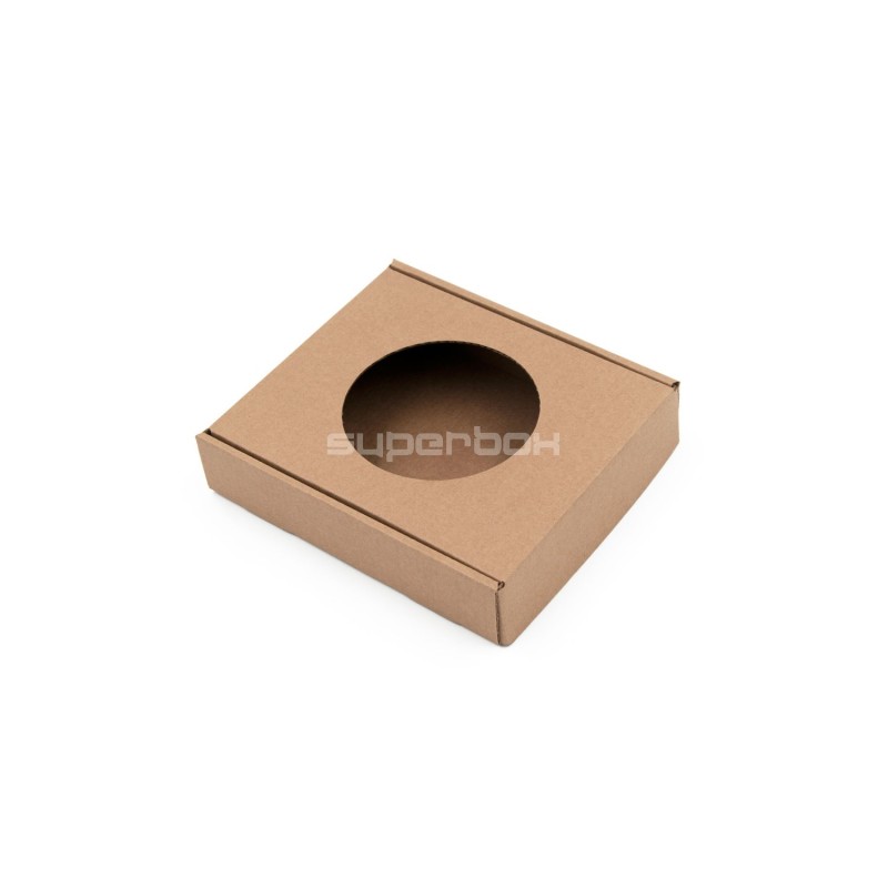 Brown Square Gift Box with Round Window