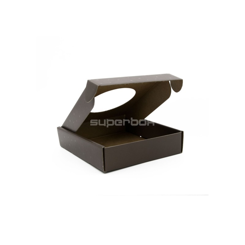 Chocolate Square Gift Box with Round Window