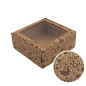 Brown Large Square Gift Box with Clear Window BROWN DEER