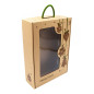 Brown Suitcase Style Gift Box with Green Christmas Pattern