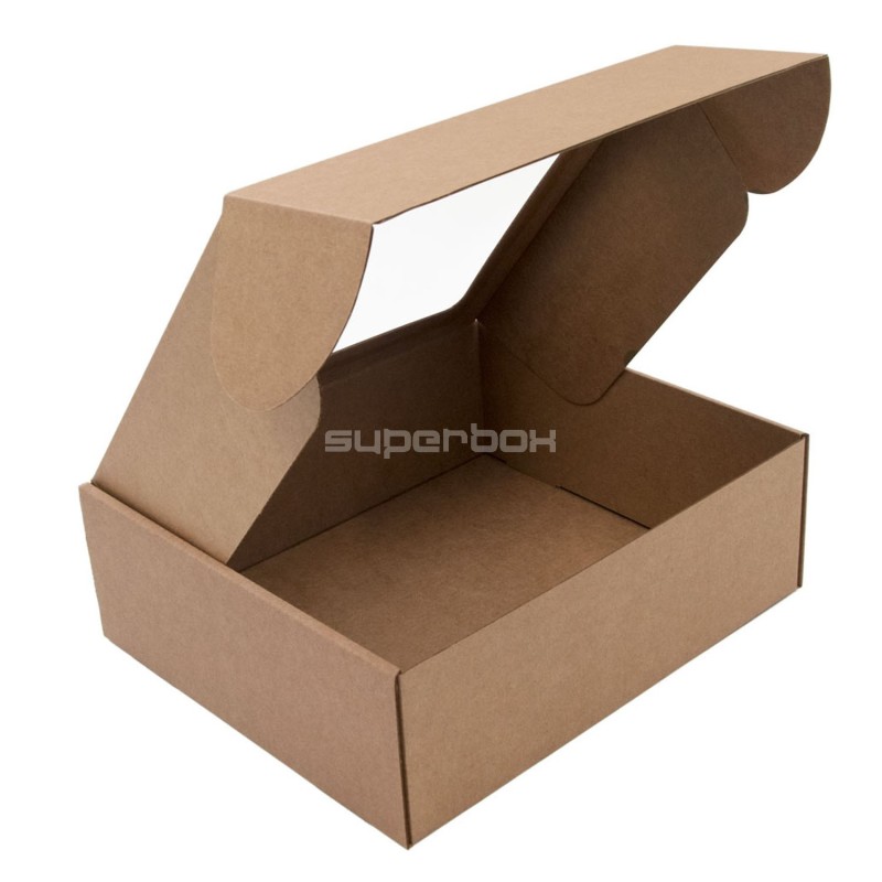 Standard Size Brown Gift Box with  PVC Window